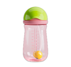 Pink and green Any Angle straw cup